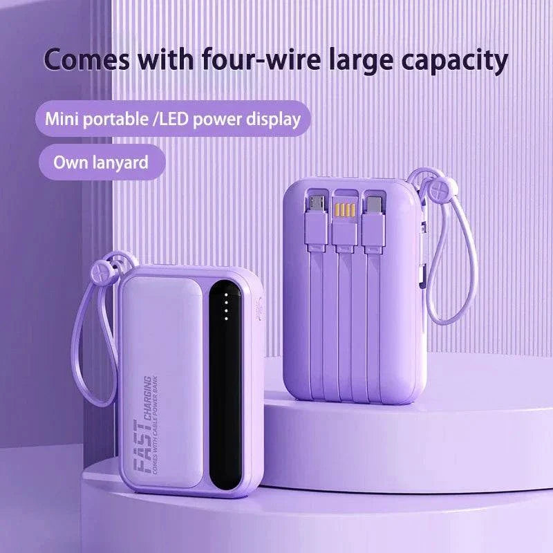 Xiaomi Power Bank with Built-in Cables – Fast, Portable Charging